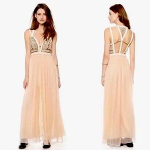 Free People Golden Chalice Maxi Tulle Dress Sz 8 Boho Balletcore Fairy Prom